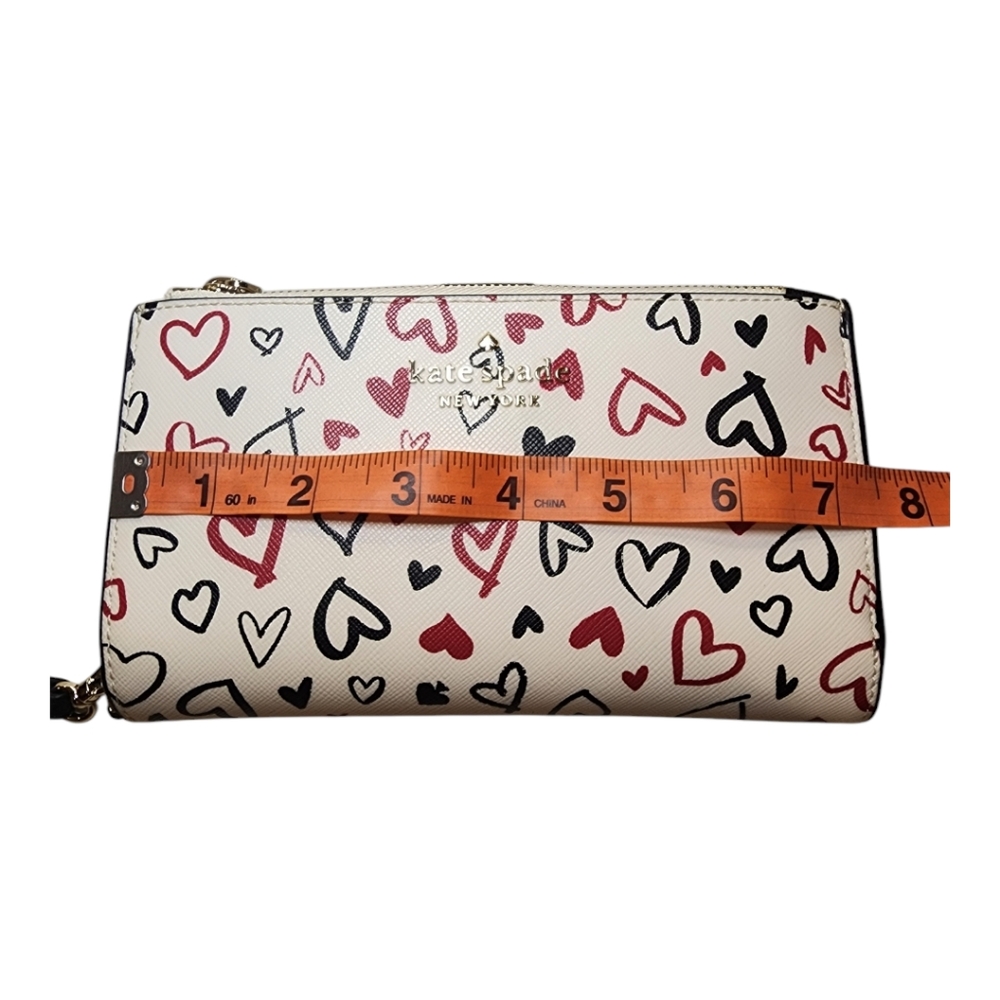 kate spade NWT Scribble Hearts Phone Wallet Wristlet Purse Holiday - Picture 12 of 16
